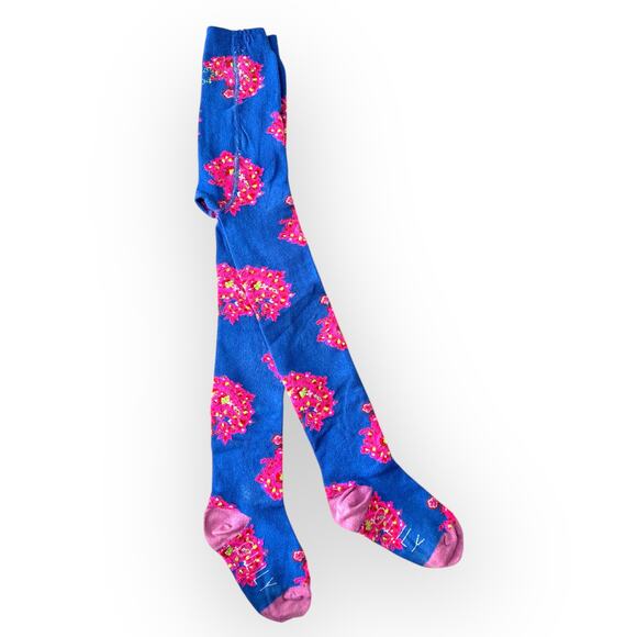 Oilily Ruffled Organic Sweat Dress and Jacquard Tights, Size 104 ( 4T), Blue - Picture 10 of 16